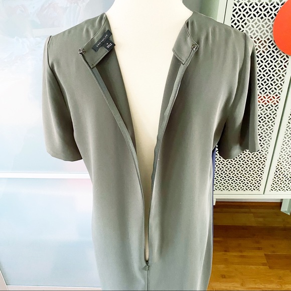 Ann Taylor Striped Side T-Shirt Dress in Olive - Picture 5 of 12